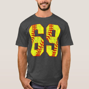 Fastpitch Softball Number 69 69 Softball  Jersey U T-Shirt