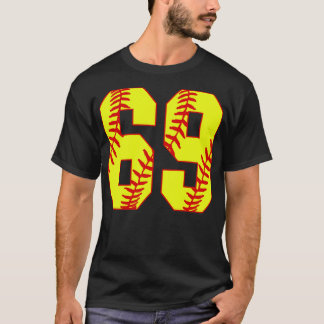 Fastpitch Softball Number 69 69 Softball Jersey U T-Shirt