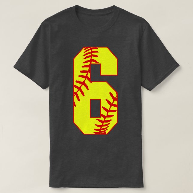 Fastpitch Softball Number 6 6 Softball  Jersey Uni T-Shirt (Design Front)