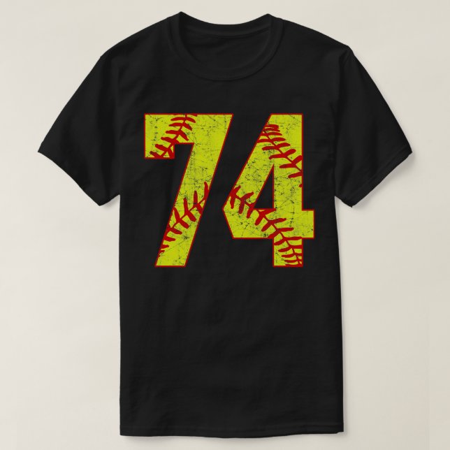 Fastpitch Softball Number 74 74 Softball  Jersey U T-Shirt (Design Front)