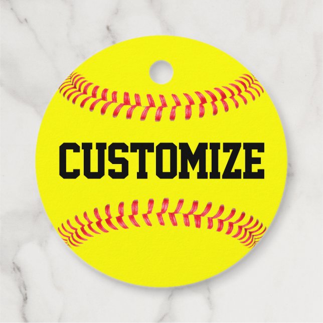 Fastpitch Softball Party Custom Team / Player Name Favour Tags (Back)