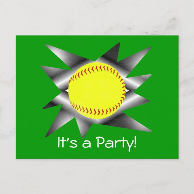 Fastpitch Softball Party Invitation (Front)