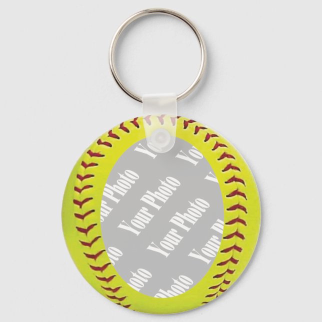 Fastpitch Softball Photo Template Key Ring (Front)