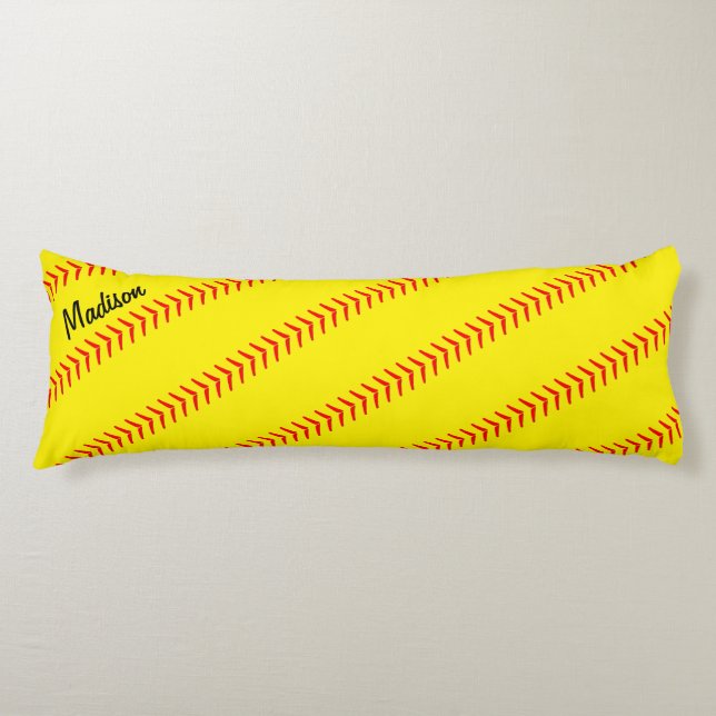 Fastpitch Softball Player Custom Name/Text Sports Body Cushion (Front)