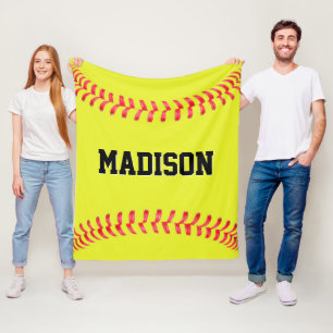 Fastpitch Softball Player / Team Name Personalized Fleece Blanket