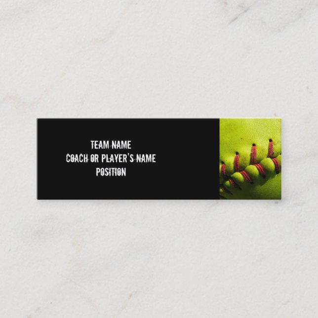 Fastpitch Softball Profile Card (Front)