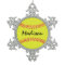 Fastpitch Softball Snowflake Christmas Ornament