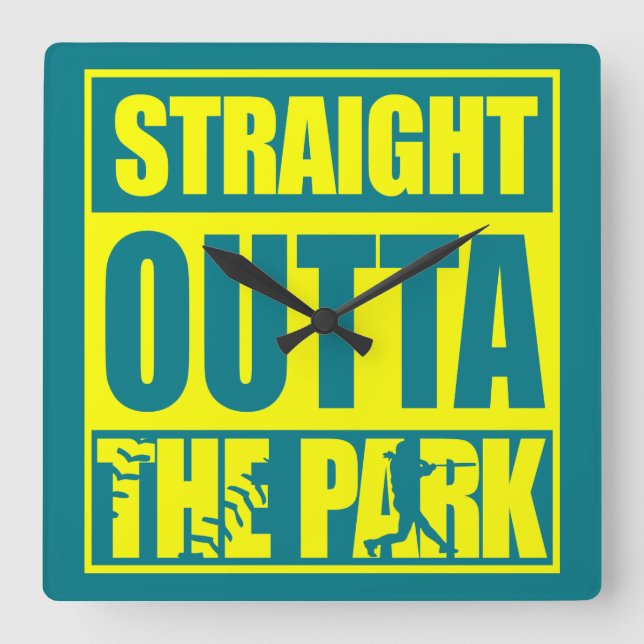 Fastpitch Softball Straight Outta The Park Square Wall Clock (Front)