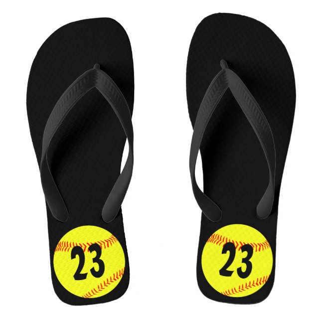 Fastpitch Softball Team Custom Jersey Number Thongs (Footbed)