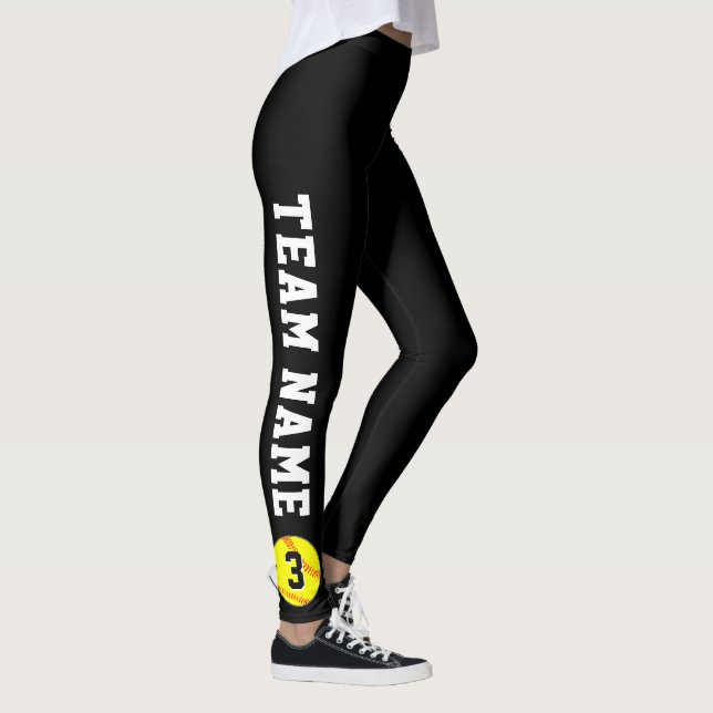  Fastpitch Softball Team Name and Player Number Leggings (Right)