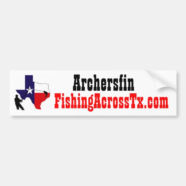 fat%20logo%20#001_AZ, FishingAcrossTx.com, Arch... Bumper Sticker (Front)
