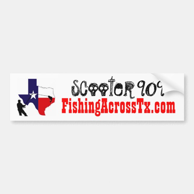 fat%20logo%20#001_AZ, FishingAcrossTx.com, scoo... Bumper Sticker (Front)