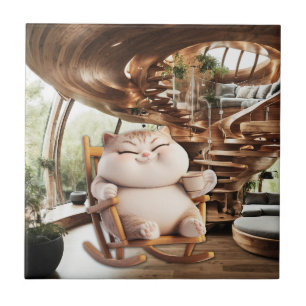 Fat And Sassy Coffee Time Ceramic Tile