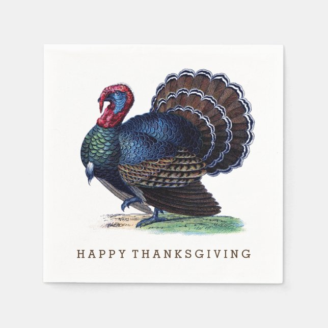 Fat Antique Turkey Thanksgiving Napkin (Front)