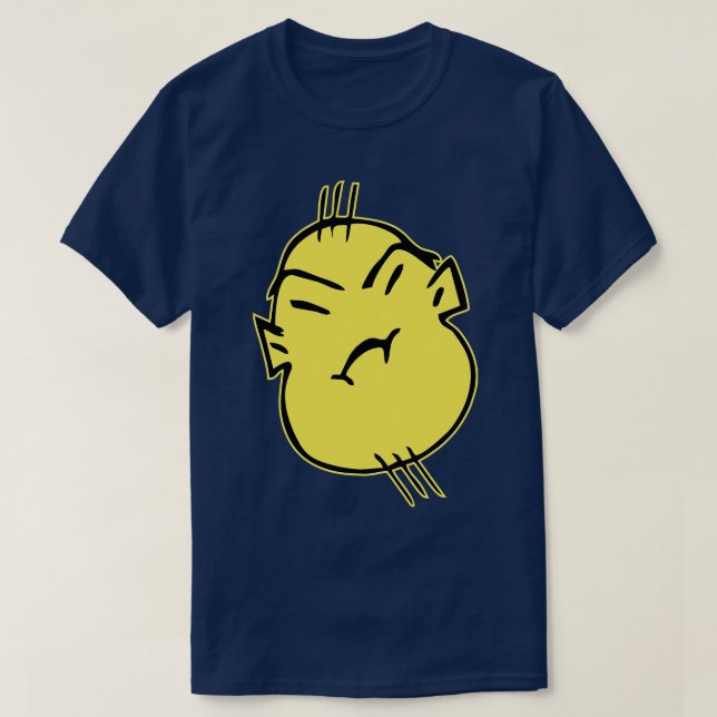 Fat Asian Gangster Dude with mean face Doodle T-Shirt (Design Front)