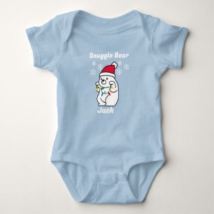 Fat Bear, Snowflakes,Christmas Lights,Personalised Baby Bodysuit