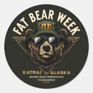 Fat Bear Week Hibernation Tournament katmai alaska Classic Round Sticker