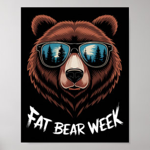 Fat Bear Week Retro Bear Sungles Nature Lovers Poster