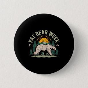 Fat Bear Week Vintage Retro Grizzly Bear Retro  6 Cm Round Badge