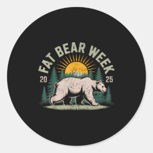 Fat Bear Week Vintage Retro Grizzly Bear Retro  Classic Round Sticker