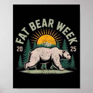 Fat Bear Week Vintage Retro Grizzly Bear Retro Poster