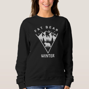 Fat Bear Winter & Mountains, Woodland, Funny Sweatshirt
