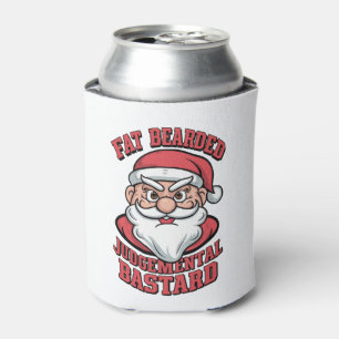 Fat Bearded Judgemental Bastard Hilarious Santa Can Cooler