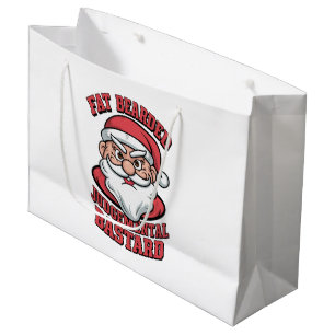 Fat Bearded Judgemental Bastard Hilarious Santa Large Gift Bag