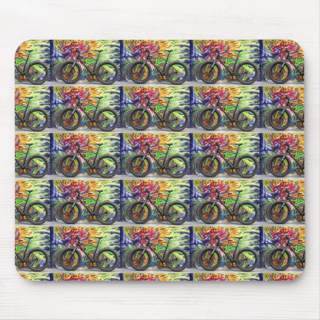 Fat bike and flames  mouse pad (Front)