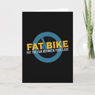 Fat Bike Between Your Legs Biker Biking Retro Card