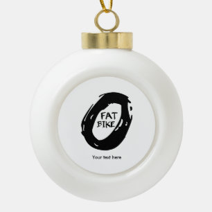 Fat Bike Ceramic Ball Christmas Ornament