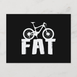 Fat Bike Fat Mountain Bike Biker Biking Love Funny Postcard
