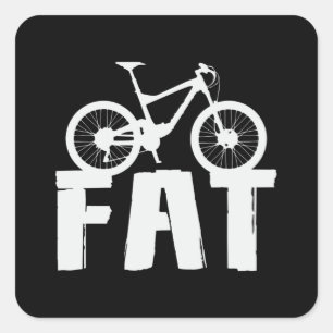 Fat Bike Fat Mountain Bike Biker Biking Love Funny Square Sticker