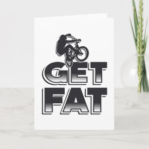 Fat Bike Get Fat Mountain Bike Biker Biking Lover Card