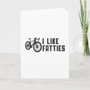 Fat Bike I Like Fatties Biker Biking Retro Vintage Card