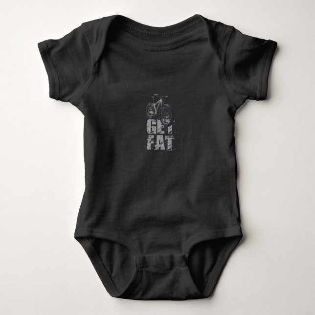 fat bike mountain biking gift baby bodysuit (Front)