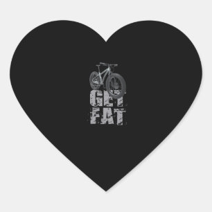 fat bike mountain biking gift heart sticker