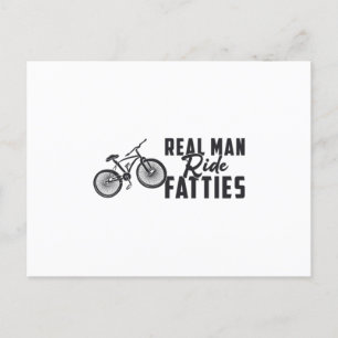 Fat Bike Real Man Ride Fatties Biker Biking Lover Postcard