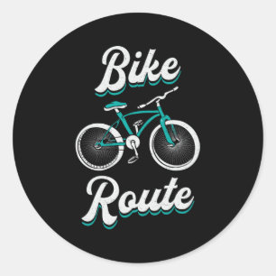 Fat Bike Route Bike Biker MTB Cycling Fatbike Classic Round Sticker