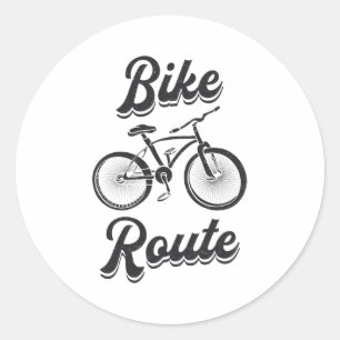 Fat Bike Route Bike Cycling Biker MTB Fatbike Classic Round Sticker