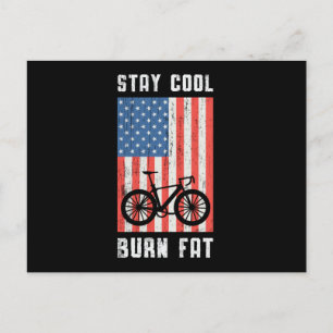 Fat Bike Stay Cool Burn MTB Bike Biker Fatbike Postcard
