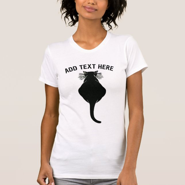 Fat Black Cat Back, edit text T-shirt (Front)