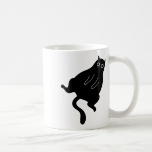 Fat Black Cat Sticker Sticker Coffee Mug