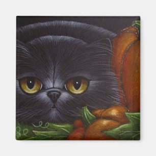 FAT BLACK PERSIAN CAT Magnet