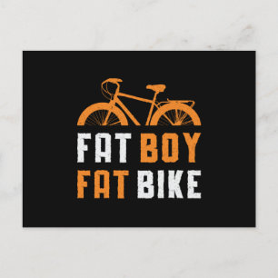 Fat Boy Fat Bike Biker MTB Cycling Biking Fatbike Postcard