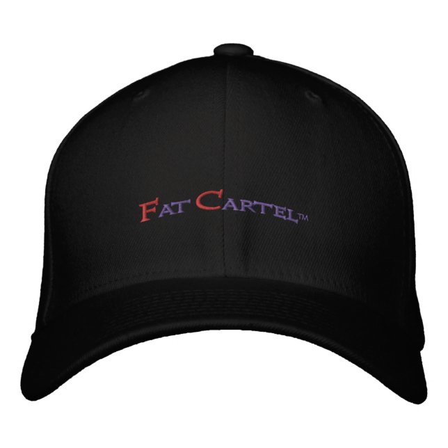 Fat Cartel embroidered cap. (Black) Hat (Front)