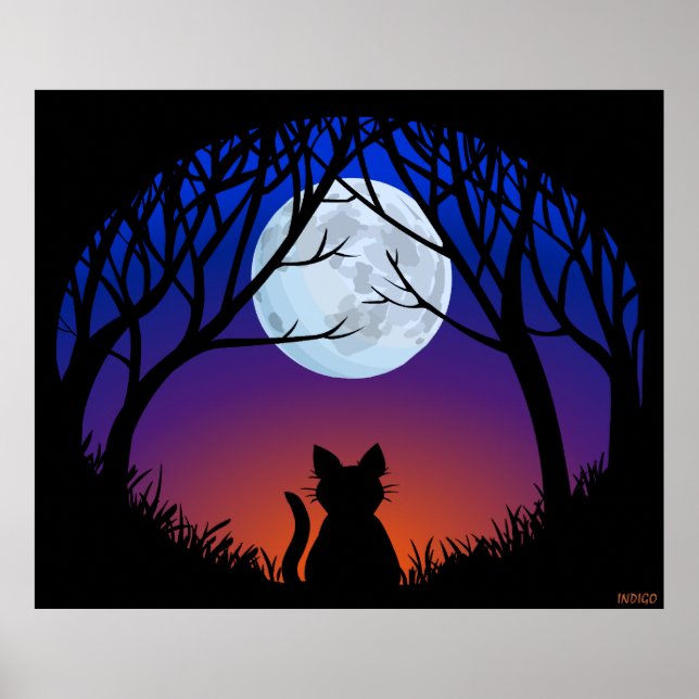 Fat Cat Art Poster Cute Cat Lover Prints Posters (Front)