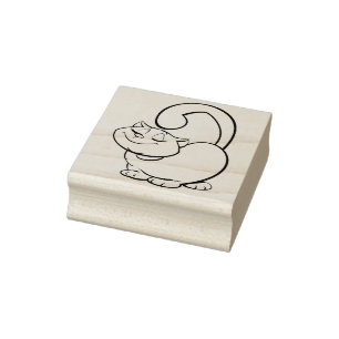 fat cat art stamp