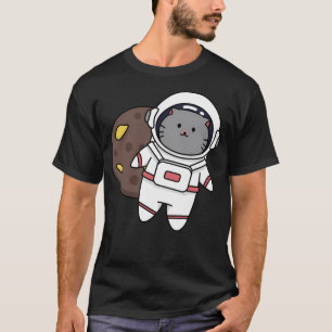 Fat Cat Astronaut In Space T-Shirt