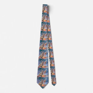 Fat cat astronaut tie